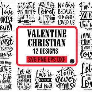 Christian Valentine SVG Bundle: Bible Verse Designs (Digital Download)
