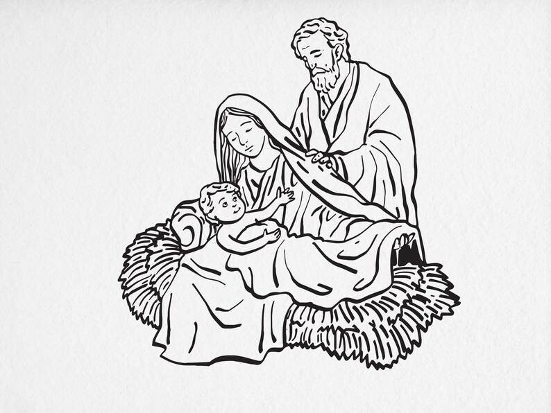 Nativity Scene SVG / Manger Scene / Commercial Use / Digital Download
