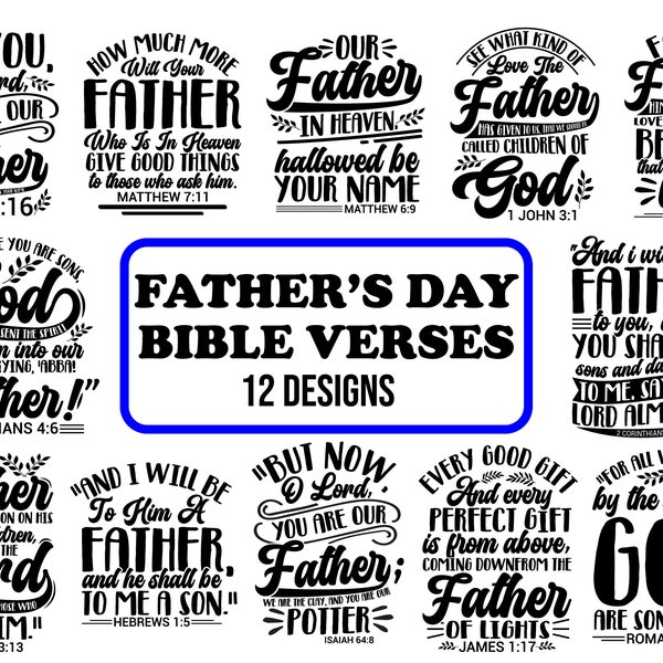 Father's Day svg BUNDLE, Father Day Bible Verse, Christian Quote, Dad Quotes, Daddy gift, Faith Quote, Bible Svg, Commercial Usage