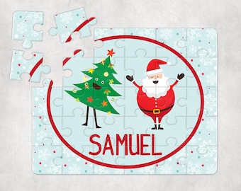 Quebra-cabeça personalizado, Quebra-cabeça de Natal, Presente de Natal, Quebra-cabeça personalizado, Quebra-cabeça do Papai Noel, Quebra-cabeça personalizado para crianças, Presente para colocar na meia de Natal