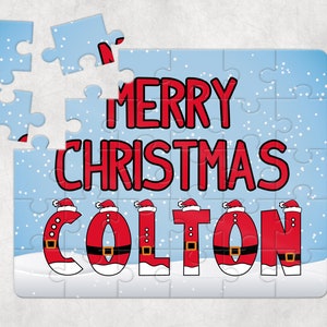 Personalized Puzzle, Christmas Puzzle, Christmas Gift, Custom Jigsaw Puzzle, Personalized Puzzle for Kids, Stocking Stuffer, Merry Christmas