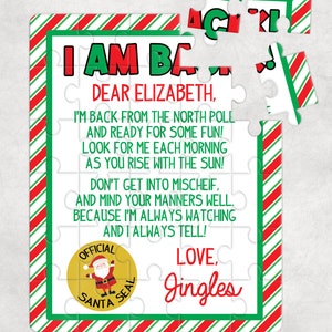 Rompecabezas personalizado, rompecabezas de elfo, rompecabezas de Navidad, rompecabezas personalizado, regalo de Navidad, rompecabezas personalizado para niños, regalo de Navidad