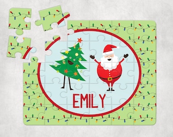 Quebra-cabeça personalizado, Quebra-cabeça de Natal, Presente de Natal, Quebra-cabeça personalizado, Quebra-cabeça do Papai Noel, Quebra-cabeça personalizado para crianças, Presente para colocar na meia de Natal