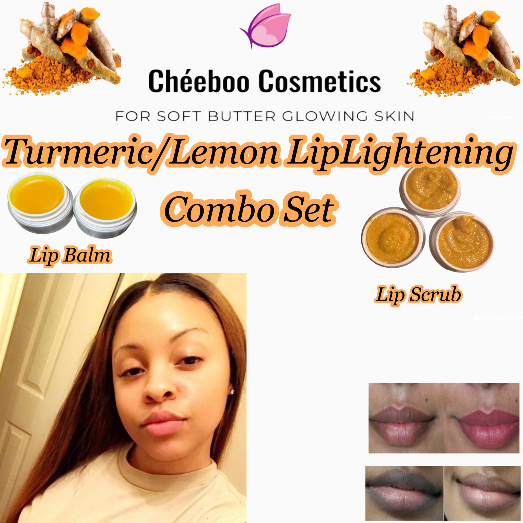 Turmeric Lip Lightening Set/lips Lightening Scrub/lips Scrub Etsy