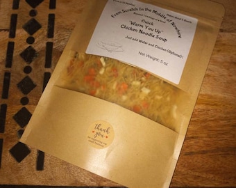 Quick Chicken Noodle Dry Soup Mix, Homemade, Hand Crafted, Individually Crafted, Makes about 2 Quarts!