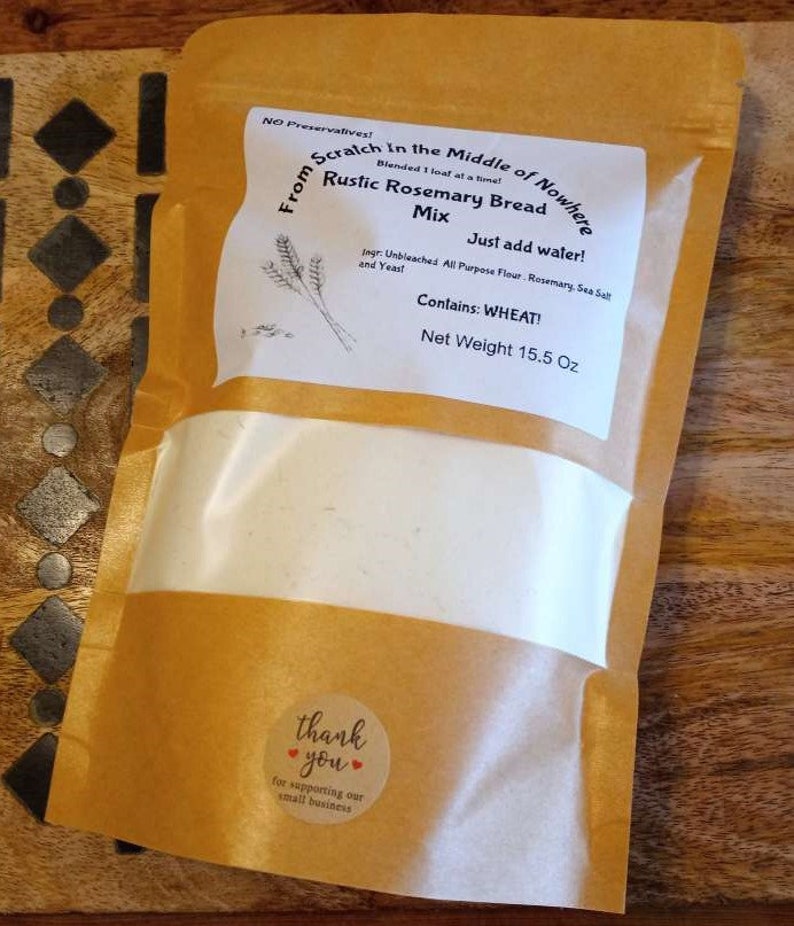 Rustic Rosemary Bread Mix: Hand Crafted No Knead Loaf - Etsy