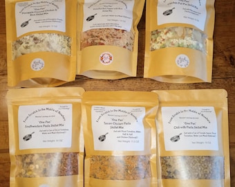 Assortiment de mélanges pour poêlée, 6 saveurs différentes ! Préparé artisanalement ! Pour 3 à 4 personnes.