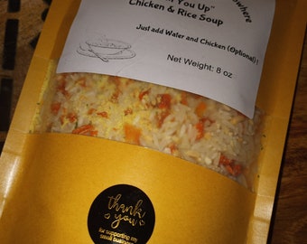 Hearty Chicken and Rice Dry Soup Mix, Homemade, Hand Crafted, Individually Crafted, Makes about 2 Quarts!