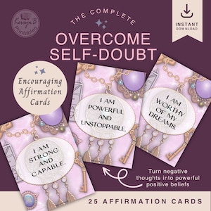Cartes d'encouragement pour les femmes, lot de 25 cartes d'encouragement, citations en pleine conscience, surmonter le doute de soi, affirmations d'état d'esprit positives,