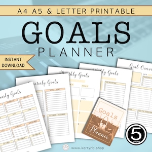Goals Planner Printable: A4 A5 & Letter Sizes (PDF Download)