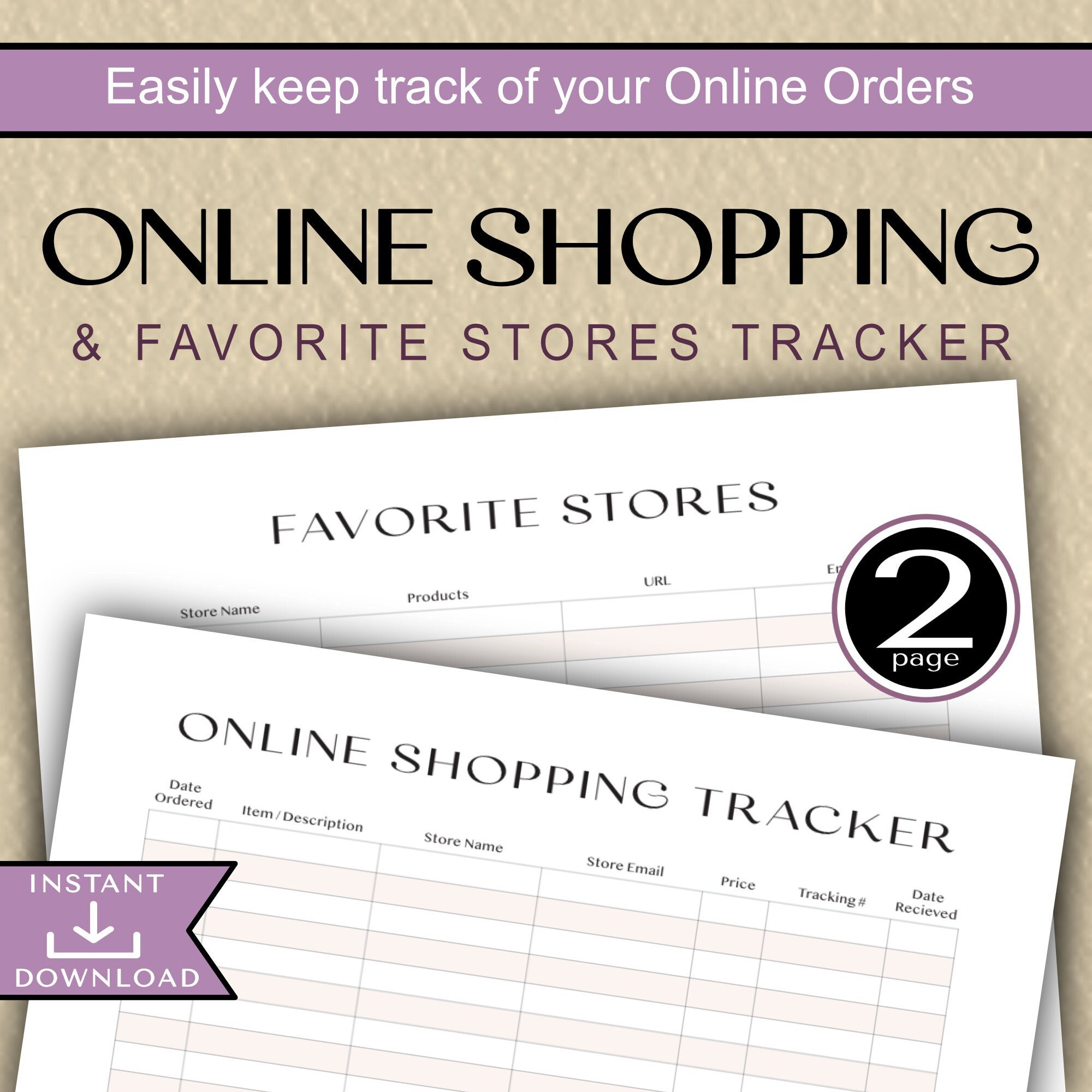 Traker In Store Online Shopping Tracker Printable to Keep Track of Your Online Orders ...