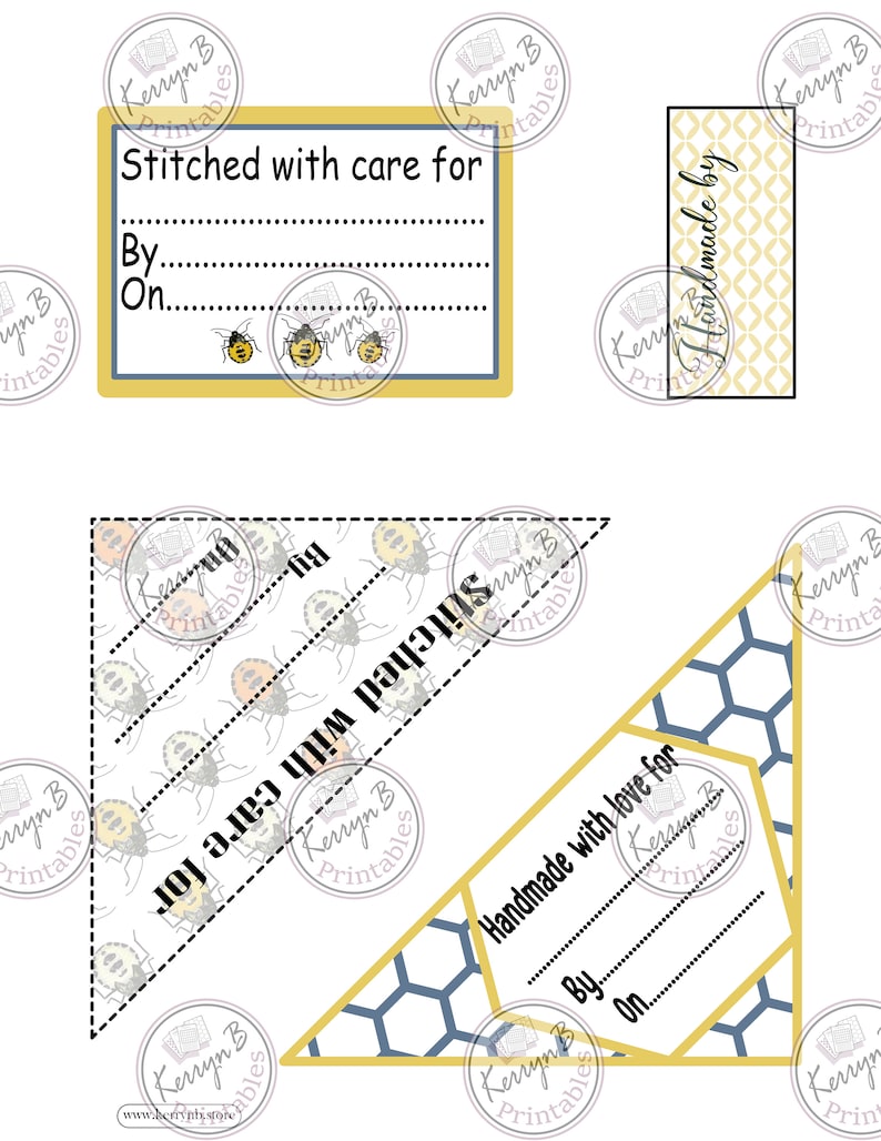 Printable Quilt Labels Instant Download Etsy
