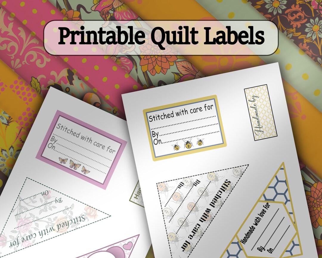 Printable Quilt Labels Instant Download Etsy