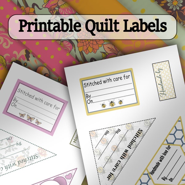 Printable Quilt Labels instant download