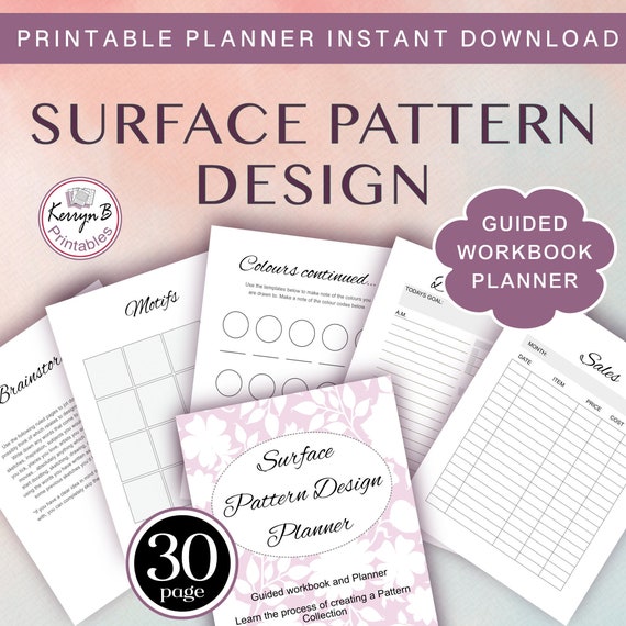 Surface Pattern Design Planner: Project Workbook (Printable PDF)