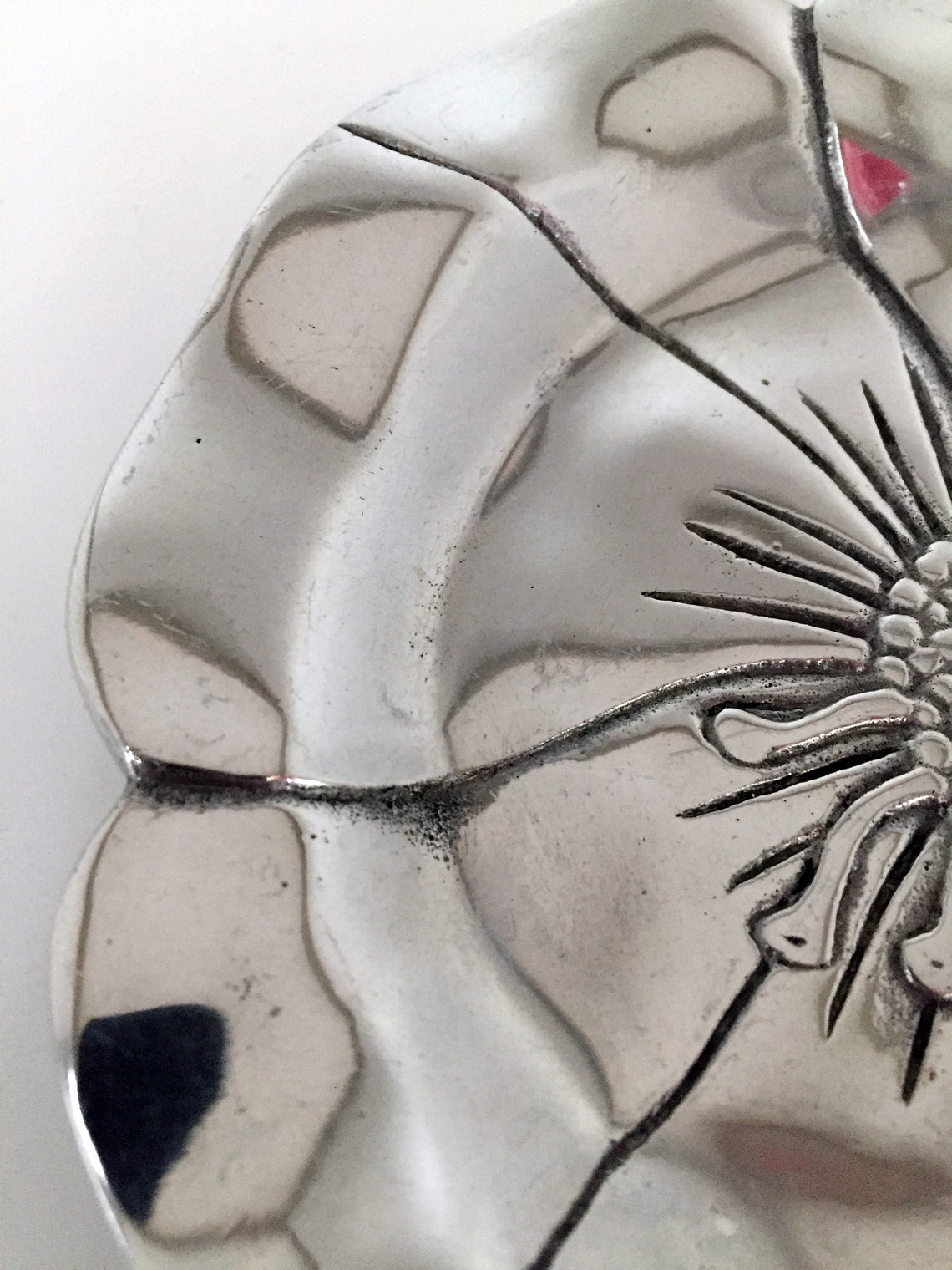 Hacienda Real Pewter Flower Dish Etsy