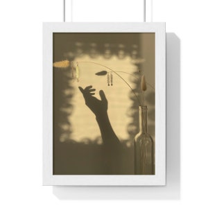 Premium Framed Vertical Poster,Hand shadow