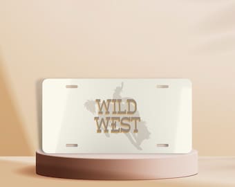 Western License Plate, Wild West License Plate, Horse Vanity License Plate, Western Front License Plate, Cute Car Accessory