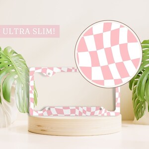 Pink Retro License Plate Frame, Checkered License Plate Holder, Pink License Plate Cover, Trendy License Plate Cover, Cute Car Accessory