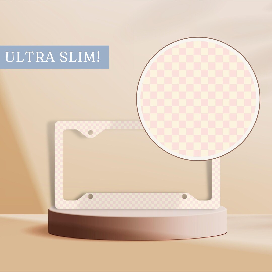 Pink Metal License Plate Frame, Cute License Plate Frame, Girls Vanity