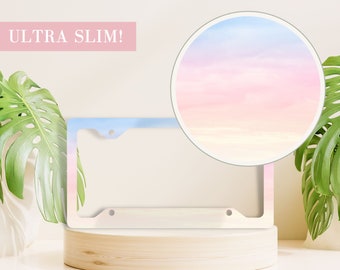 Pastel Rainbow License Plate Frame, Watercolor License Plate Frame, Sunset License Plate Holder, Colorful License Plate Cover, Car Accessory