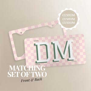 Custom License Plate and Frame Set, Initial License Plate, Personalized Car Accessory, Monogram License Plate, Cute Car Accessory, Car Decor