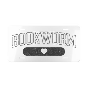 Bookworm License Plate, Retro License Plate, Reading Gift Idea, Book Lover License Plate, Cute Car Accessory, Front License Plate, Book Gift image 4