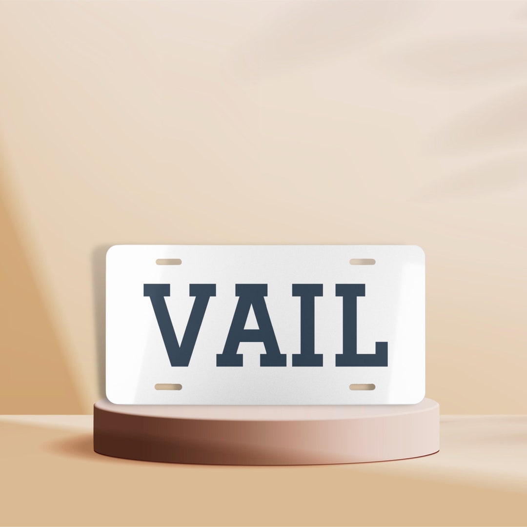 Vail License Plate, Vail Vacation License Plate, Ski Vail Front License Plate, Colorado License