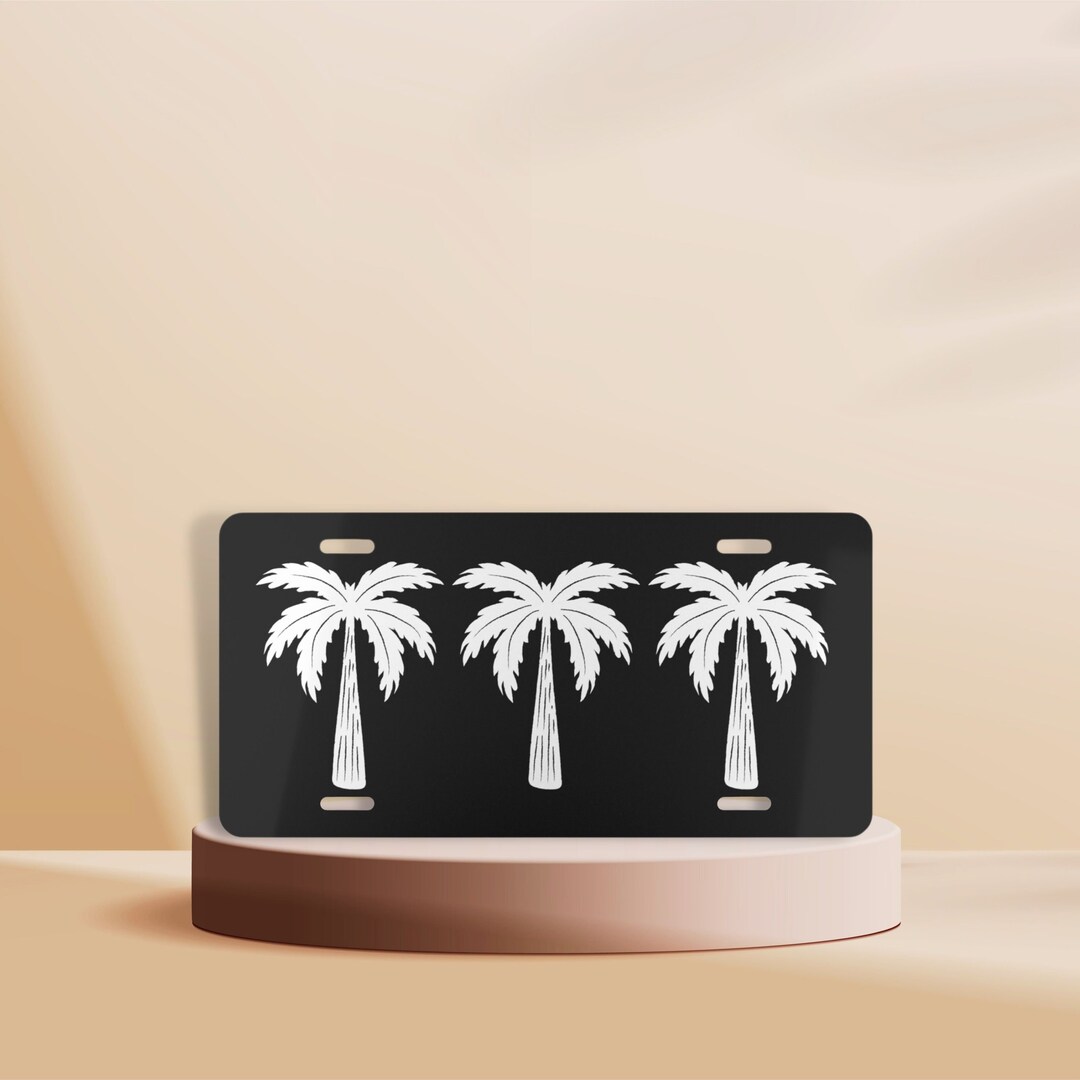Black Palm Tree License Plate, Beach License Plate, Coastal Front