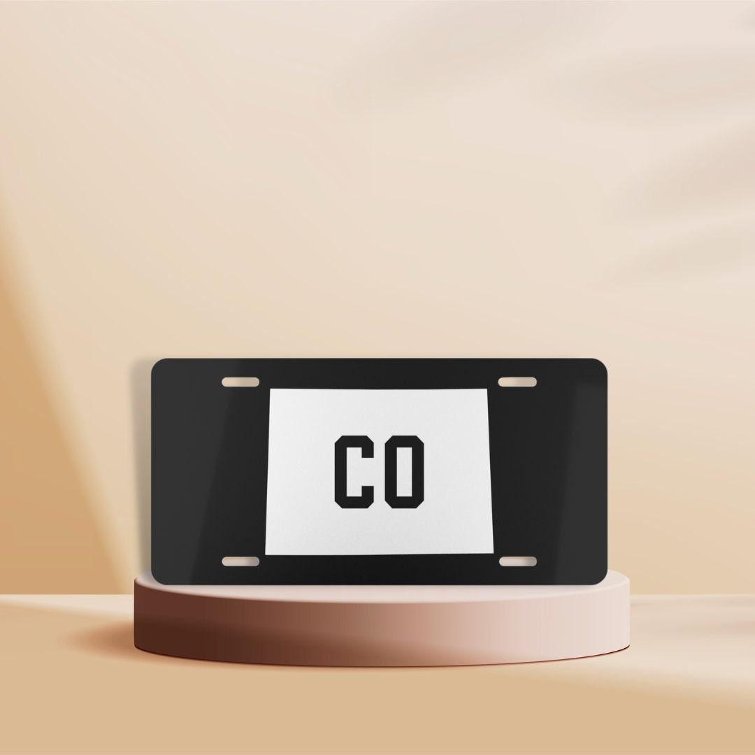 Colorado License Plate, Black Front License Plate, Colorado Decor, Cute Car Accessory, Modern