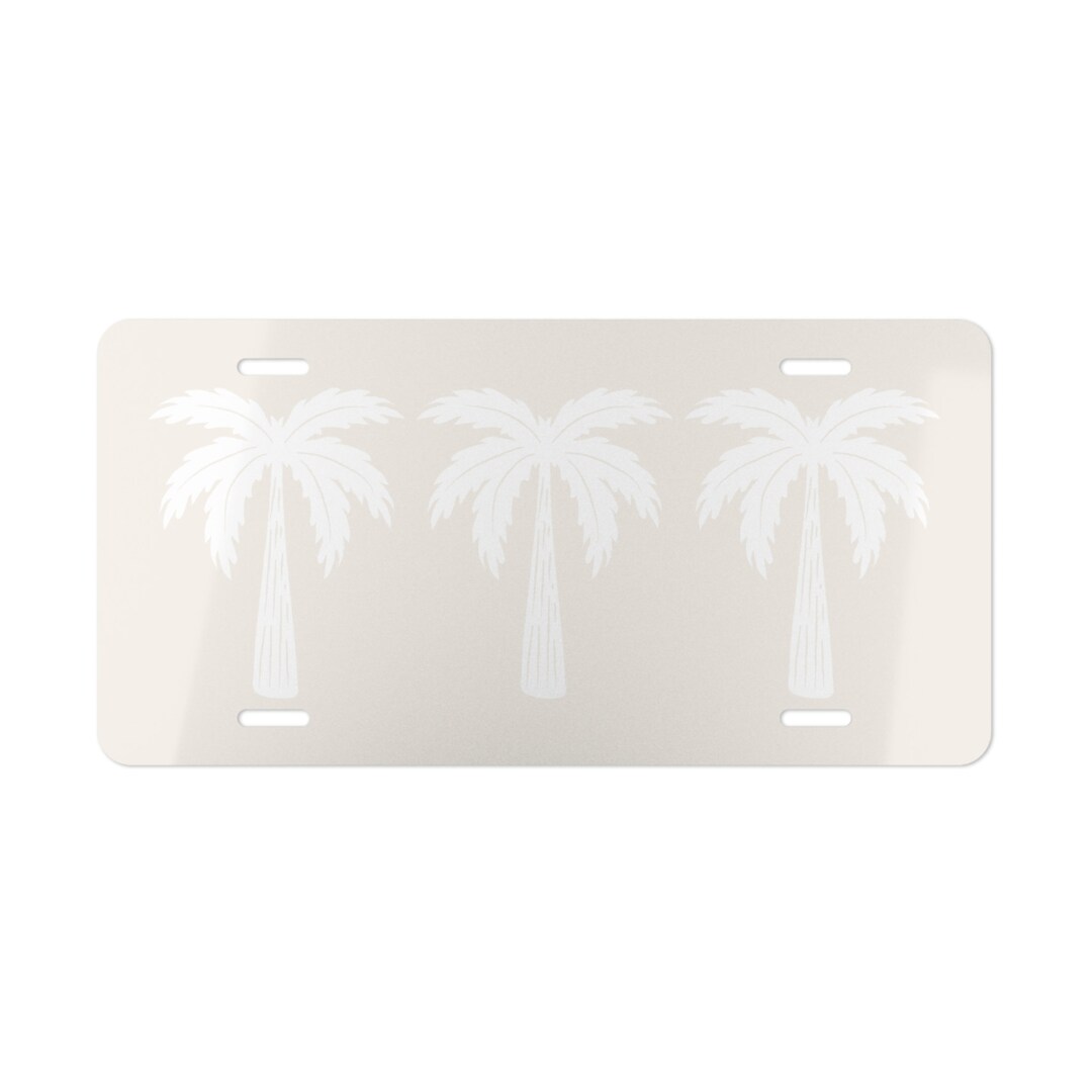 Tan Palm Tree License Plate Beach Vanity License Plate Etsy