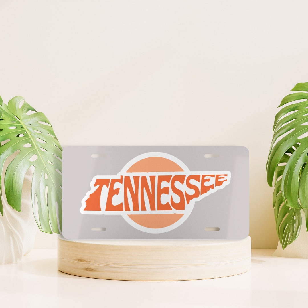 Tennessee License Plate, TN Front License Plate, Orange License Plate