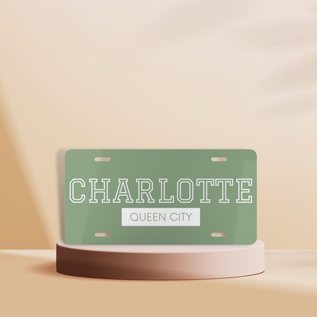 Charlotte License Plate, Queen City License Plate, Charlotte NC, North Carolina License Plate