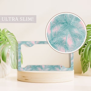 Teal Palm Tree License Plate Frame, Cute License Plate Frame, Coastal License Plate Holder, Beach Accessory, Palm Tree License Plate Cover