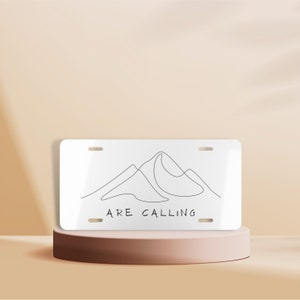 Mountains Are Calling License Plate, Minimal Front License Plate, Camping Vanity License Plate, Mountain License Plate