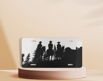 Cowboy Vanity License Plate, Cowboy Silhouette Front License Plate, Western Car Decor, Western License Plate
