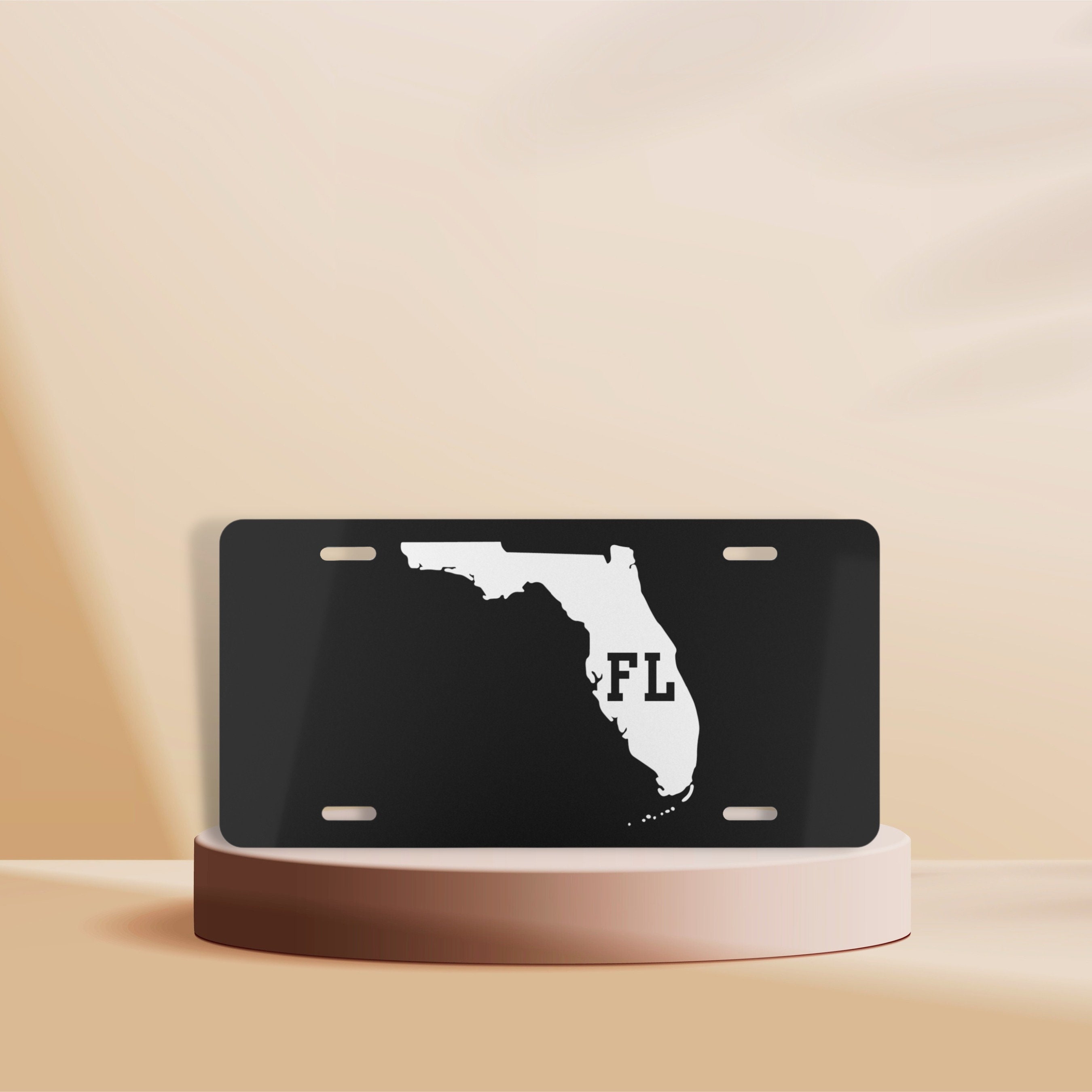 Florida License Plate, Black Front License Plate, Florida Decor, Cute Car Accessory, Modern Vanity License Plate, State License Plate