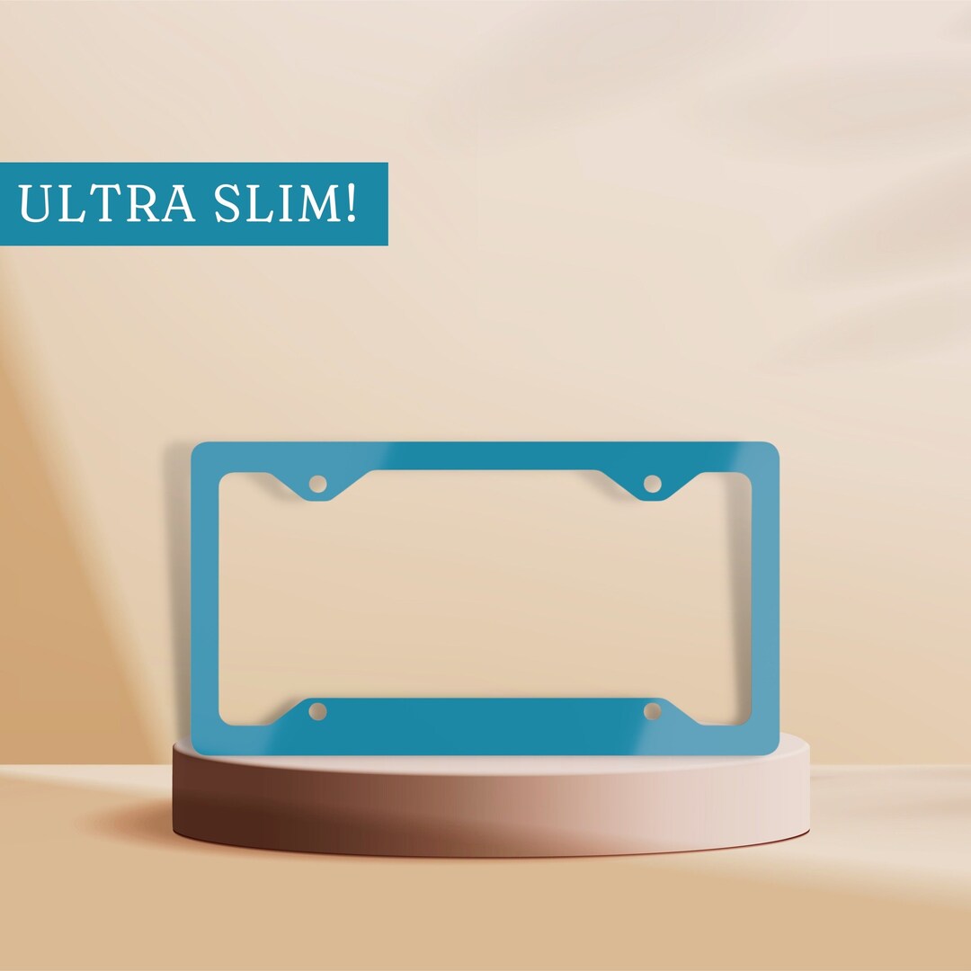 Teal License Plate Frame, Blue Metal License Plate Frame, Cute License