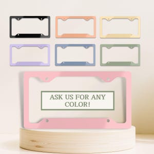 Custom License Plate Frame, Cute License Plate Frame, License Plate Holder, Cute Car Accessories, Pink Metal License Plate Frame