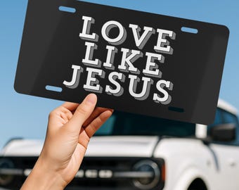 Christian License Plate, Jesus Vanity License Plate, Black Front License Plate, Faith License Plate, Christian Car Accessory, Cute Car Decor