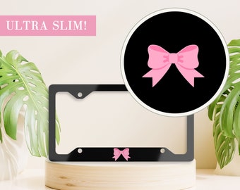 Black and Pink License Plate Frame, Girls License Plate Frame, Black License Plate Holder, Pink License Plate Cover, Cute Car Accessory