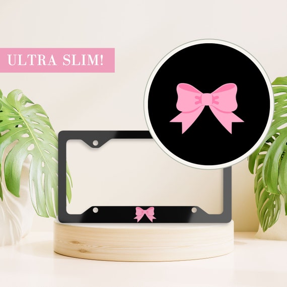 Black And Pink License Plate Frame, Girls License Plate Frame