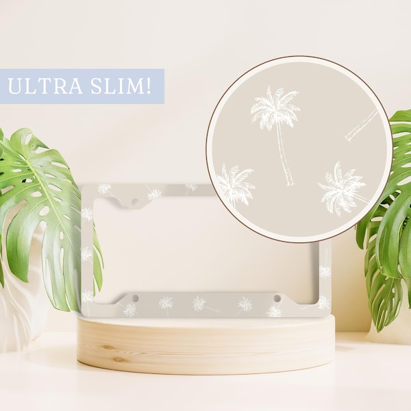 Coastal License Plate Frame, Palm Tree License Plate Frame, Beach License Plate, Car License Plate Frame, Cute Vanity License Plate Frame