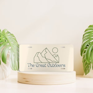 Great Outdoors License Plate, Mountain License Plate, Camping License Plate, Vanity License Plate, Front License Plate