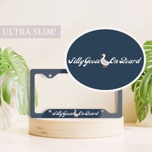 Silly Goose On Board License Plate Frame, Navy License Plate Frame, Funny License Plate Holder, Cute License Plate Cover, Cute Car Accessory