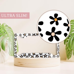 Daisy License Plate Frame, Cute License Plate Frame, Cute Car Accessory, Black and White License Plate Holder, Flower License Plate Cover