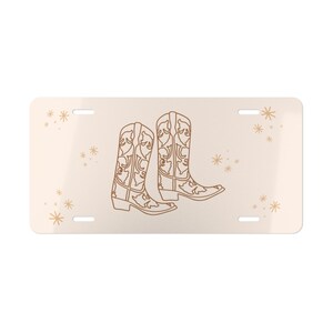 Country Girl Western Cowboy Boots Pink License Plate Frame - Fun & Stylish Car Accessory