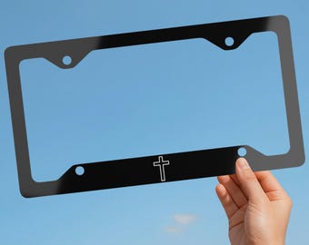Christian License Plate Frame, Black Car Accessory