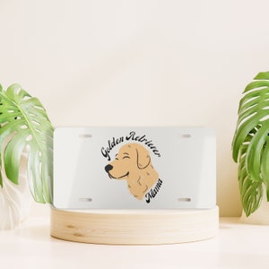 Golden Retriever License Plate, Dog Mom Front License Plate, Cute Car Accessory, Dog Lover Gift,Vanity License Plate,Dog Front License Plate