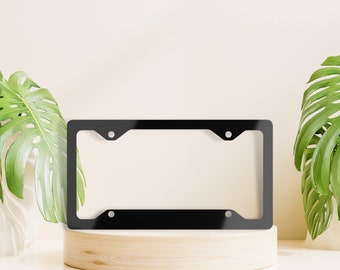 Black License Plate Frame, Vanity Plate Frame, Minimal License Plate Frame, License Plate Holder, Car Accessory, Cute License Plate Frame